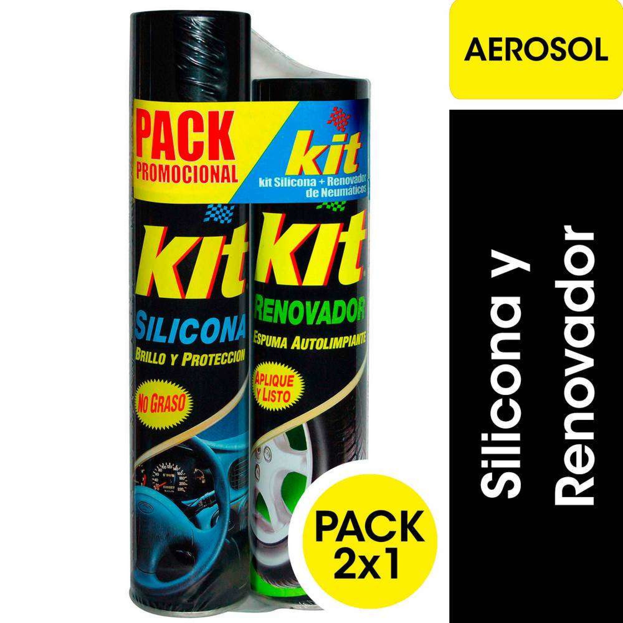 Kit Silicona + Renovador Aerosol Automovil.