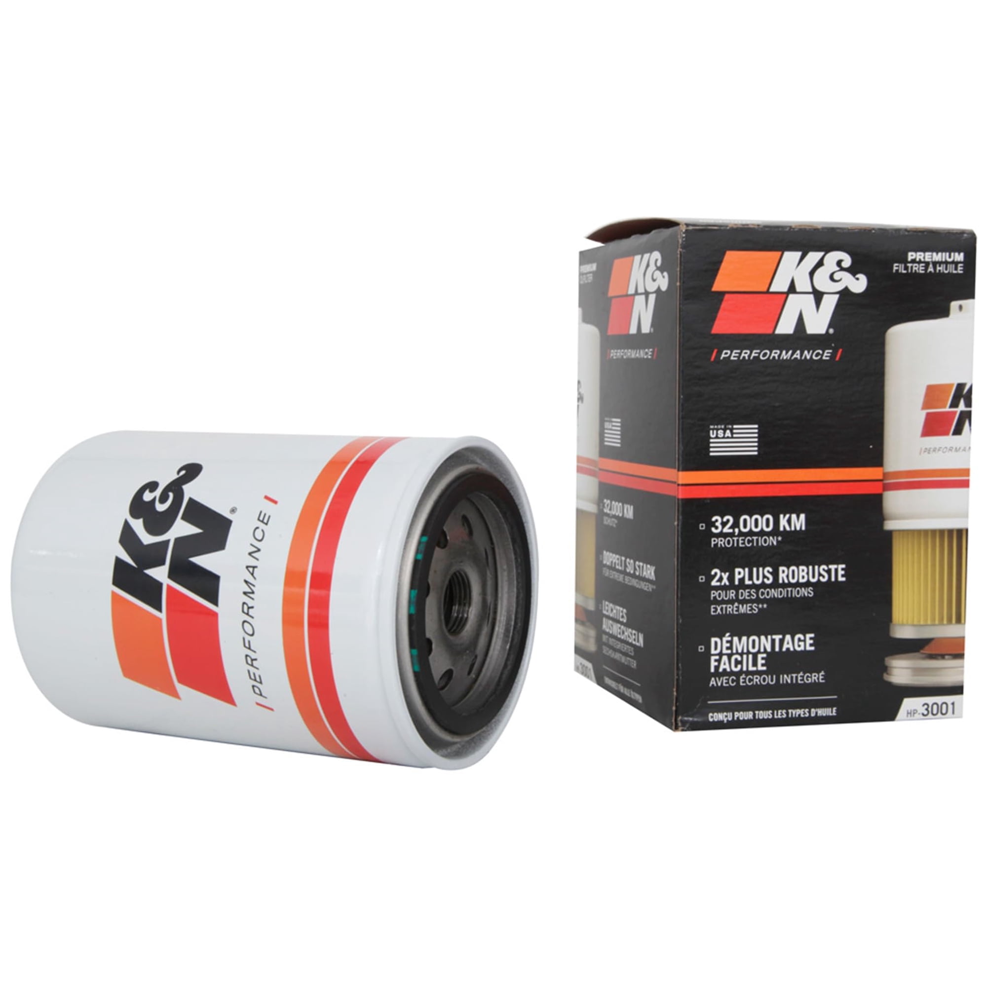 Filtro De Aceite K&n Hp-3001, Protección Del Motor Por 20,000 Millas