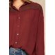 thumbnail image 3 of Compra y Obtén una Camisa Tejida Arrugada con Cuello Básico - Marrón - M, 3 of 8