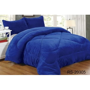 Aladdins Shop - Cobertor De Invierno De Plush Y Chiporro King Color Azul Rey