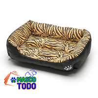 Genérico - Cama Ultrasuave Para Mascotas Animal Print Tigre Talla L 66Cm X 50Cm
