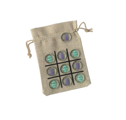 Genérico - Set Tic Tac Toe, Regalo Con Temática De Pascua Para Niños, Con Bolsa Y Guijarros