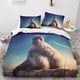 thumbnail image 2 of Juego de ropa de cama de 3 piezas con funda nórdica estampada de mono y gorila, de microfibra suave, con funda nórdica, fundas de almohada y cierre de cremallera., 2 of 3