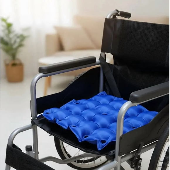 Cojín Antiescaras Inflable para Silla Ruedas y Asientos - Azul
