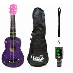 Pack Ukelele Soprano Hana Galaxy + Funda + Afinador Cromático + Correa Allegro