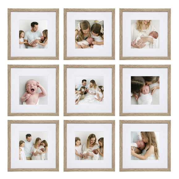 Set de 9 Marcos para Pared de Galería Sheffield Home en Madera Natural Clara