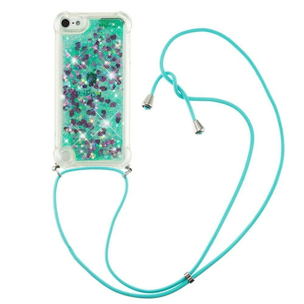 Funda FOXDOCK para iPod Touch 7/6/5 con Cuerda Ajustable, Brillo Líquido, Protección Antigolpes y Lente – Ideal para Regalo