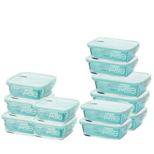 Set 12 Contenedores Hermeticos Alimentos De Vidrio Allegra