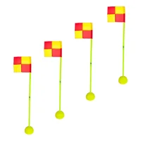Linea Sport - Pack 4 Banderines Corner Enroscable Con Base 1.50 Mtrs