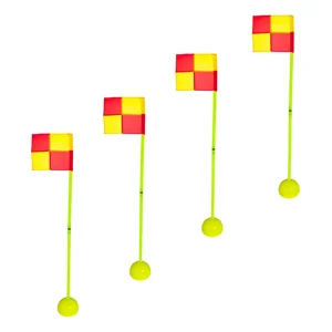 Linea Sport - Pack 4 Banderines Corner Enroscable Con Base 1.50 Mtrs