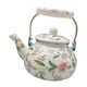 thumbnail image 2 of Hervidor de té esmaltado, hervidor de agua con agarre cómodo, calentador de agua y leche, cafetera, olla esmaltada Floral verde para fiesta en casa y, 2 of 5
