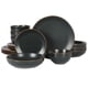 thumbnail image 1 of Juego de vajilla Gibson Home Hazeltine de 16 piezas de gres negro, 1 of 7