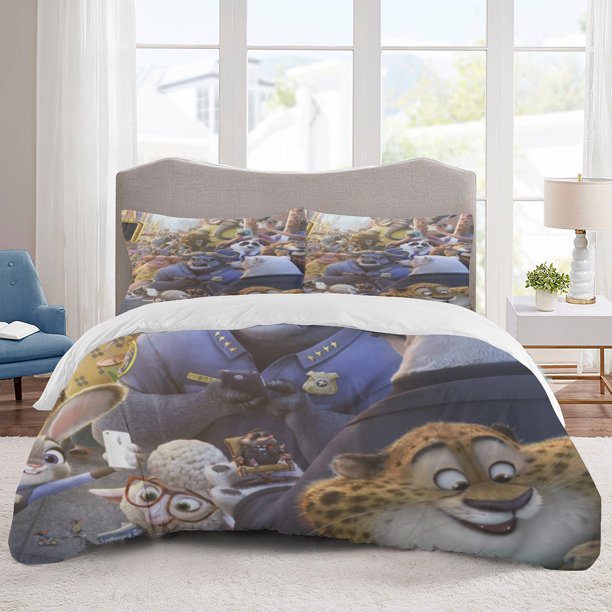 Zootopia Bedding Sets Cartoon Duvet Cover Lightweight 3 Piece Bet Sets for Kids Boys Girls