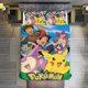 thumbnail image 1 of Pokemon And Ash 3 Piece Sets Full/Queen Size - Reversible Microfiber Quilts with Shams Soft Lightweight Bedspread Coverlet Comforter for All Season Bed Sheets, 1 of 4