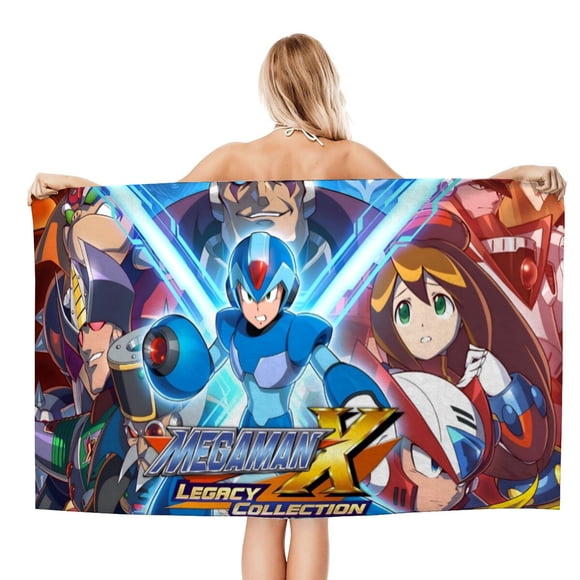 Mega Man Toalla de playa de secado rápido con diseño temático, regalo para mujeres y niñas, ideal para cumpleaños, fans, amantes de la música, uso en la playa o al aire libre, 78 × 180 cm