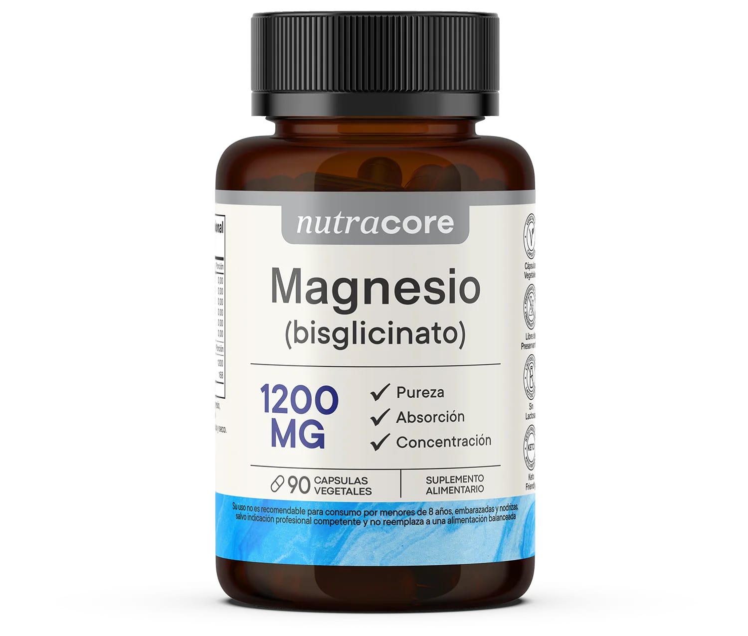 Bisglicinato De Magnesio 1200Mg - 90 Cápsulas - Nutracore