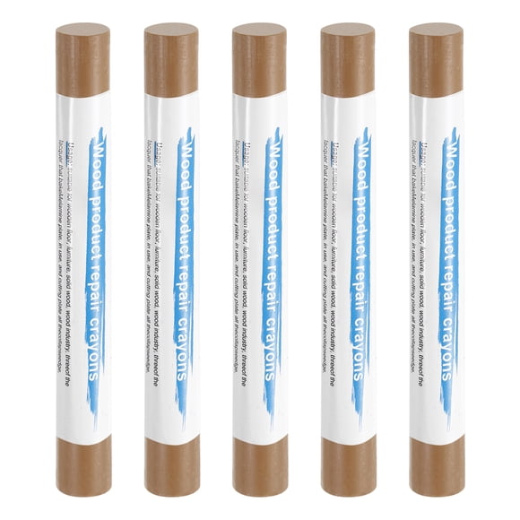 Uxcell 5 piezas de palitos de relleno de madera, crayones de cera para reparación de muebles, para arañazos, grietas, agujeros, mesa, suelo de madera, Cedro