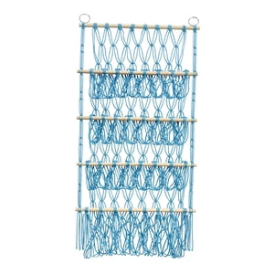 Magideal - Animal Relleno Red Para Juguetes Hamaca Colgante De Pared Organizador Baño Guardería Niños Almacenamiento De Juguetes De Peluche Macramé Bohemio Para Azul