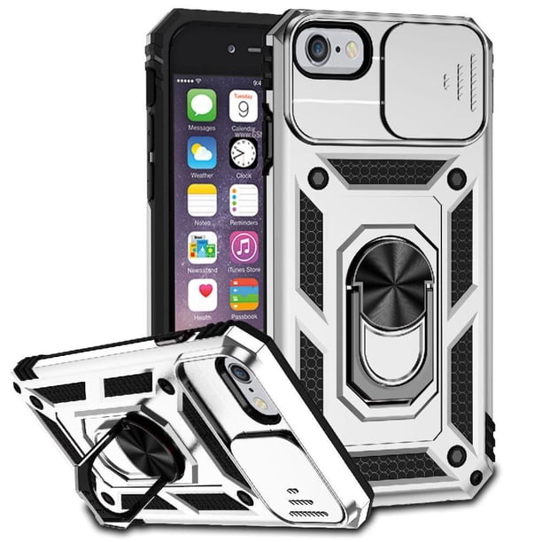 Estuche GANGXUN para iPhone SE 2020/2022, soporte giratorio 360°, estilo mecánico y magnético