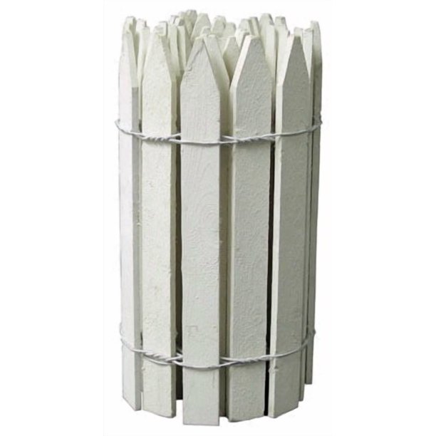 Valla de jardín Greenes Wood, color blanco, 3,66 m de largo x 40,64 cm de alto (paquete de 4)