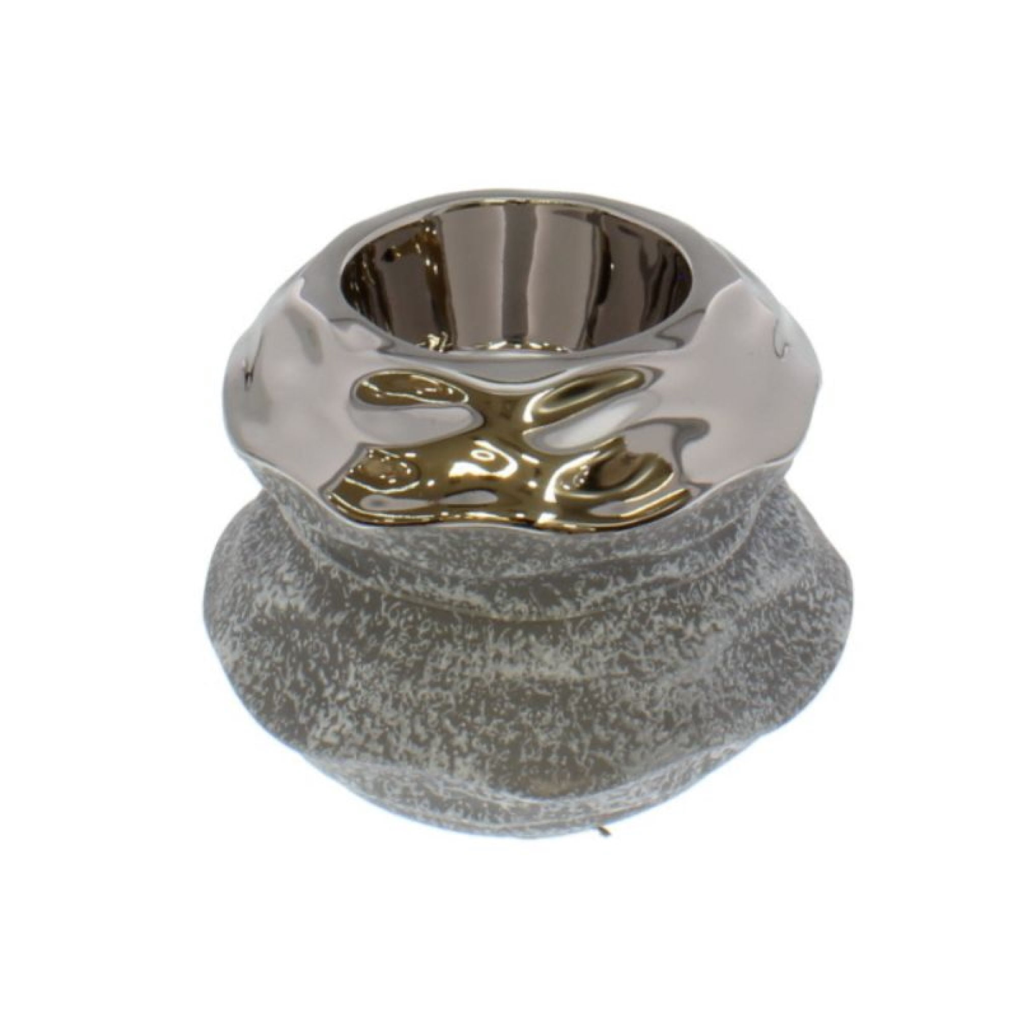 Candelabro 10X10X7.5Cm Plateado Sin Aroma