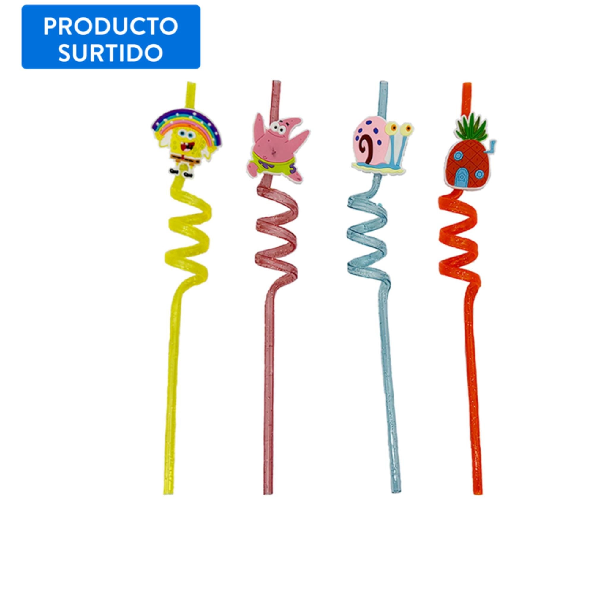 Set De Bombilla Fruta 4 Piezas Petg, Producto Surtido Bob Esponja