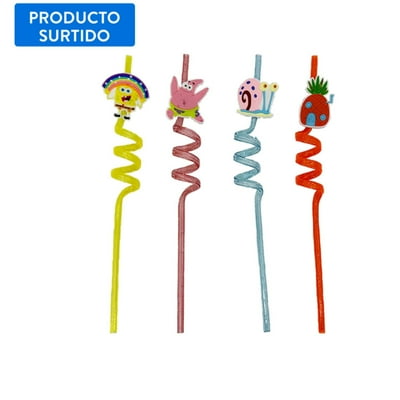 Set De Bombilla Fruta 4 Piezas Petg, Producto Surtido  Bob Esponja