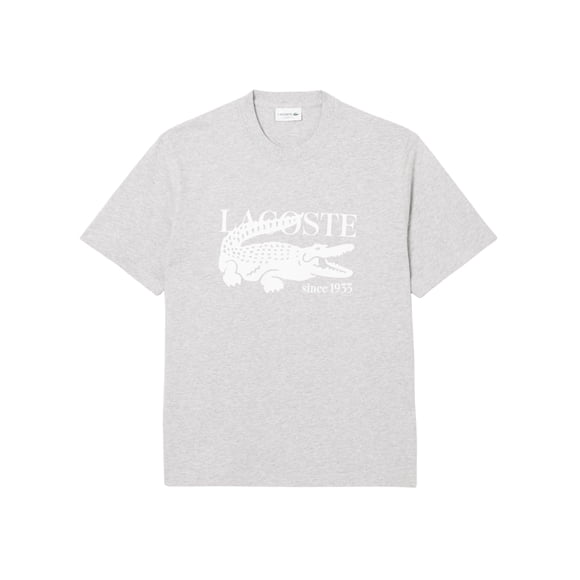 Camiseta Lacoste con cuello redondo y manga corta, corte clásico, para hombre, plateada