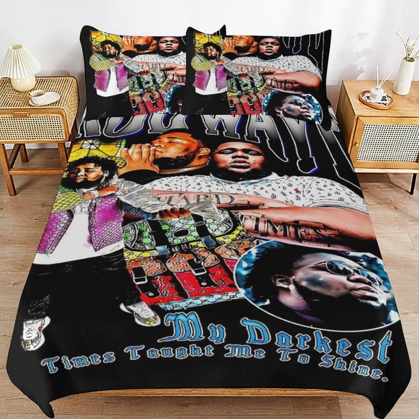 Rod Wave Bedding Set Duvet Cover Comfortable and Lightweight Cartoon Bedding 3 Piece Bed Set
