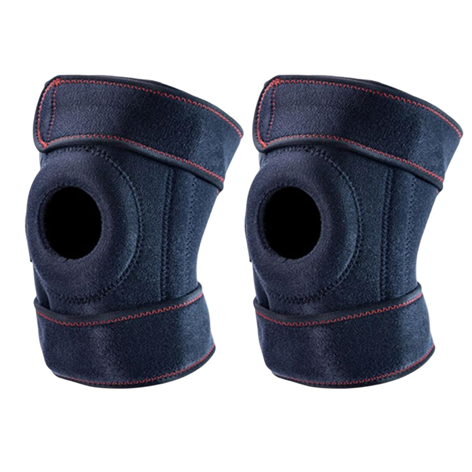 Ioensy - 1 Par De Rodilleras De Compresión, Rodilleras Deportivas Ajustables, Color Negro Y Rojo