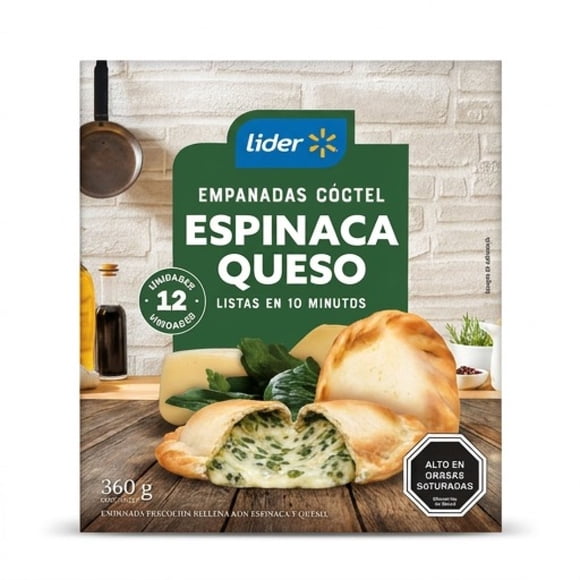 Empanada coctel espinaca queso, 12 un, 360 g