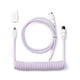 thumbnail image 1 of Cable de aviador en espiral personalizado Keychron USB-C violeta claro, 1 of 6