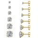 thumbnail image 1 of Pendientes de botón Wssxc plateado con zirconia cúbica, 3‑8 mm, calibre 20G, hipoalergénicos, 1 of 9