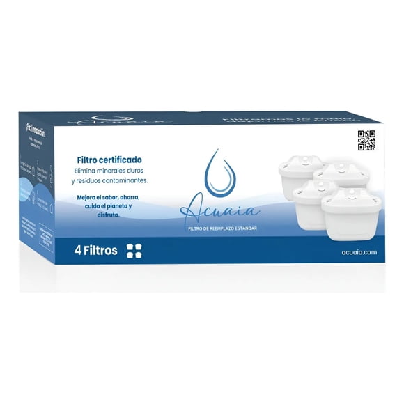 Filtro De Agua Acuaia Maxtra Jarra 4 Un Certificado Blanco