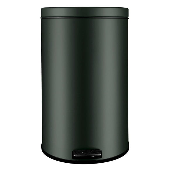 Basurero 12L Redondo Con Pedal Acero Laminado - Plástico Negro