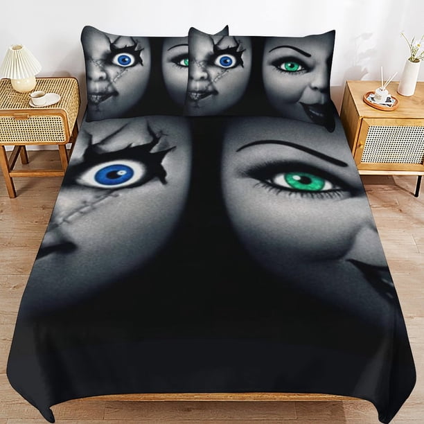 Bride of Chucky Duvet Cover Set 3 Piece Bedding Set Double Sided Printing Decorative Comforter Cover Set