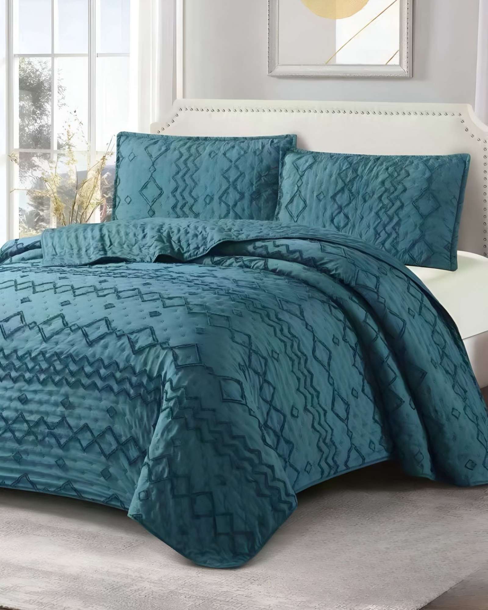 Meipulis - Cobertor Colcha Quilt Tufting De Lujo Suave 2 Plazas