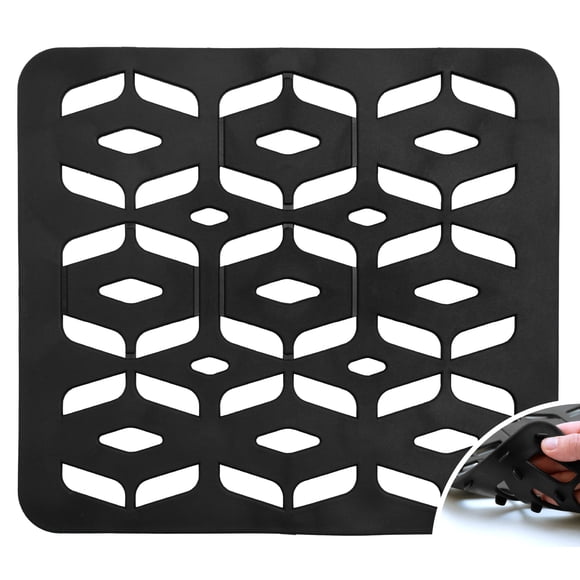 Tapete para fregadero de cocina S&T INC. 33 x 29 cm, diseño elevado, negro