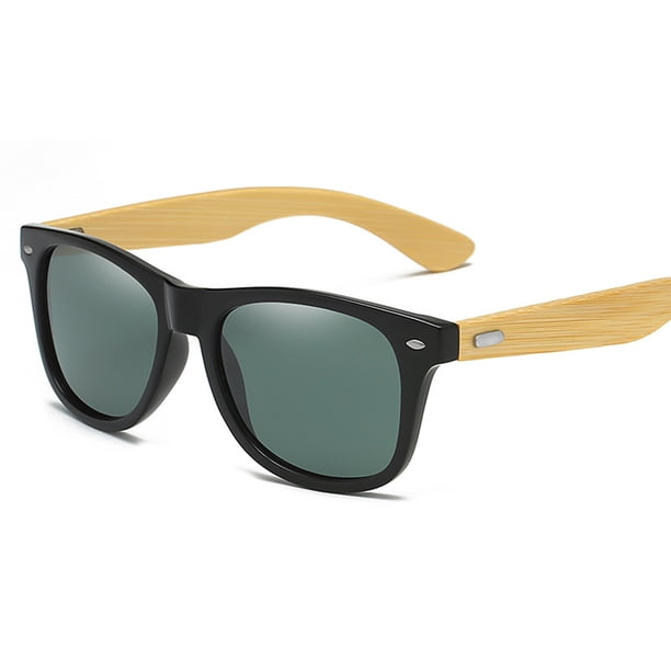Gafas de sol retro con diseño de uñas de arroz, gafas de sol de tendencia de moda europea y americana, hechas de PC y madera.