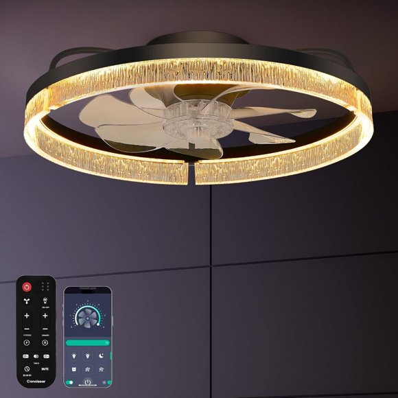 Ventilador de techo Conciseer de 20 pulgadas con LED y control remoto