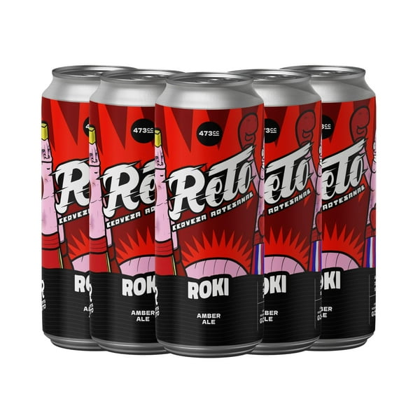Pack x5 Cerveza Artesanal Tipo Amber Ale 5.5º Ibu 20, 473CC