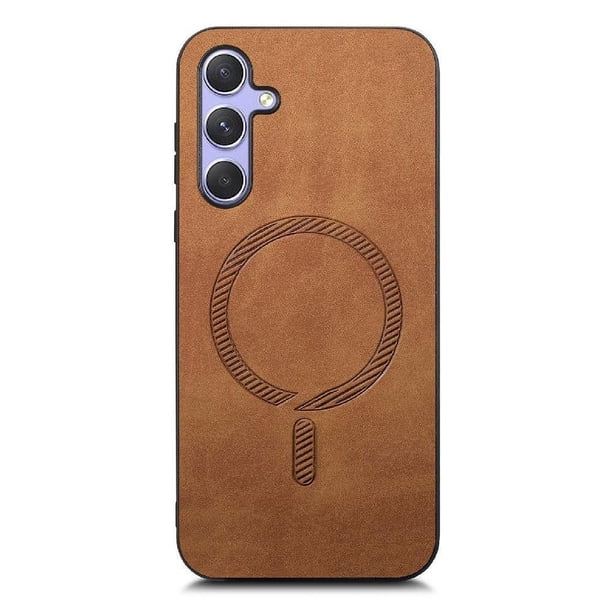 Magnetic Slim Case for Samsung Galaxy A14 with Camera Guard & Anti-Scratch Back Brown