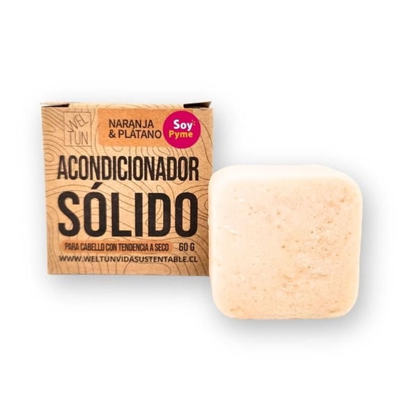 Acondicionador Weltun Vida Sustentable Sólido Naranja & Plátano, 40 g