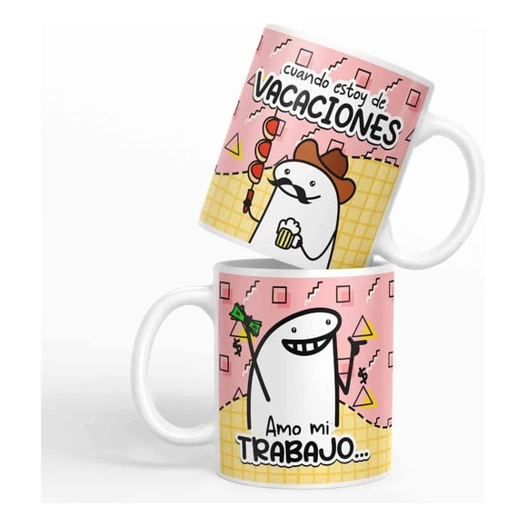 Taza Día del Trabajo Divertida - "Amo Mi Trabajo Cuando Estoy de Vacaciones" D7