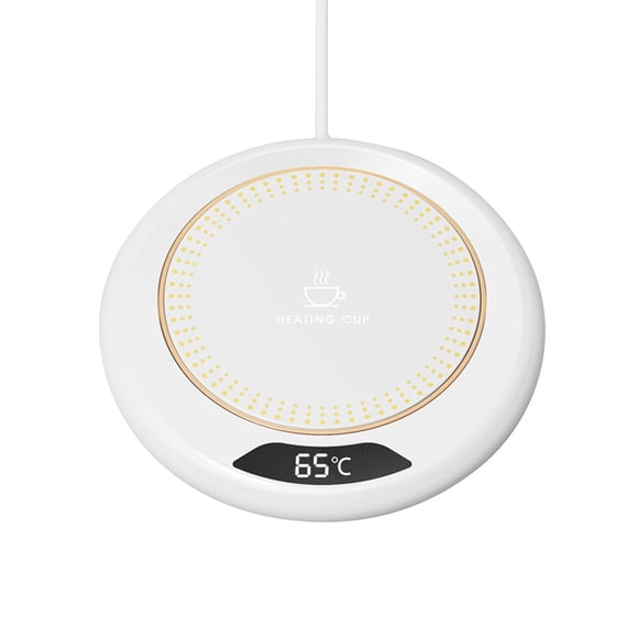 Calentador De Tazas De Bebidas, Almohadilla De Aislamiento Constante De Café Eléctrico De Invierno Para Escritorio, Blanco