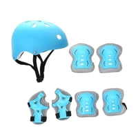 Magideal - Juego De Cascos Para Bicicletas Para Niños, Equipo De Skate Con Rodilleras Con Almohadillas De Codo Guardias Para Chicas Para Niños Que Trepan De Roca Azul Claro