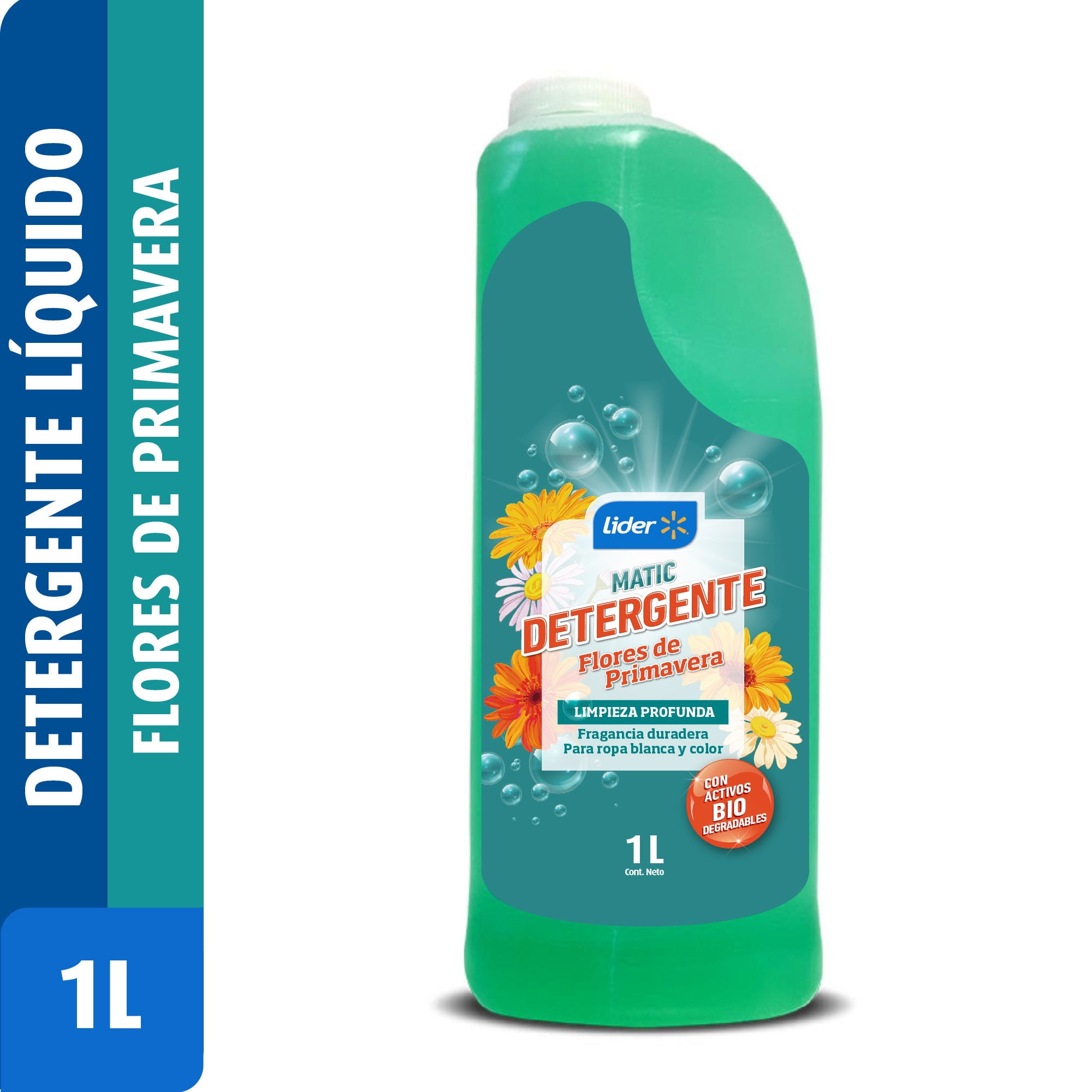Detergente Líquido Flores De Primavera Botella 1 L Lider
