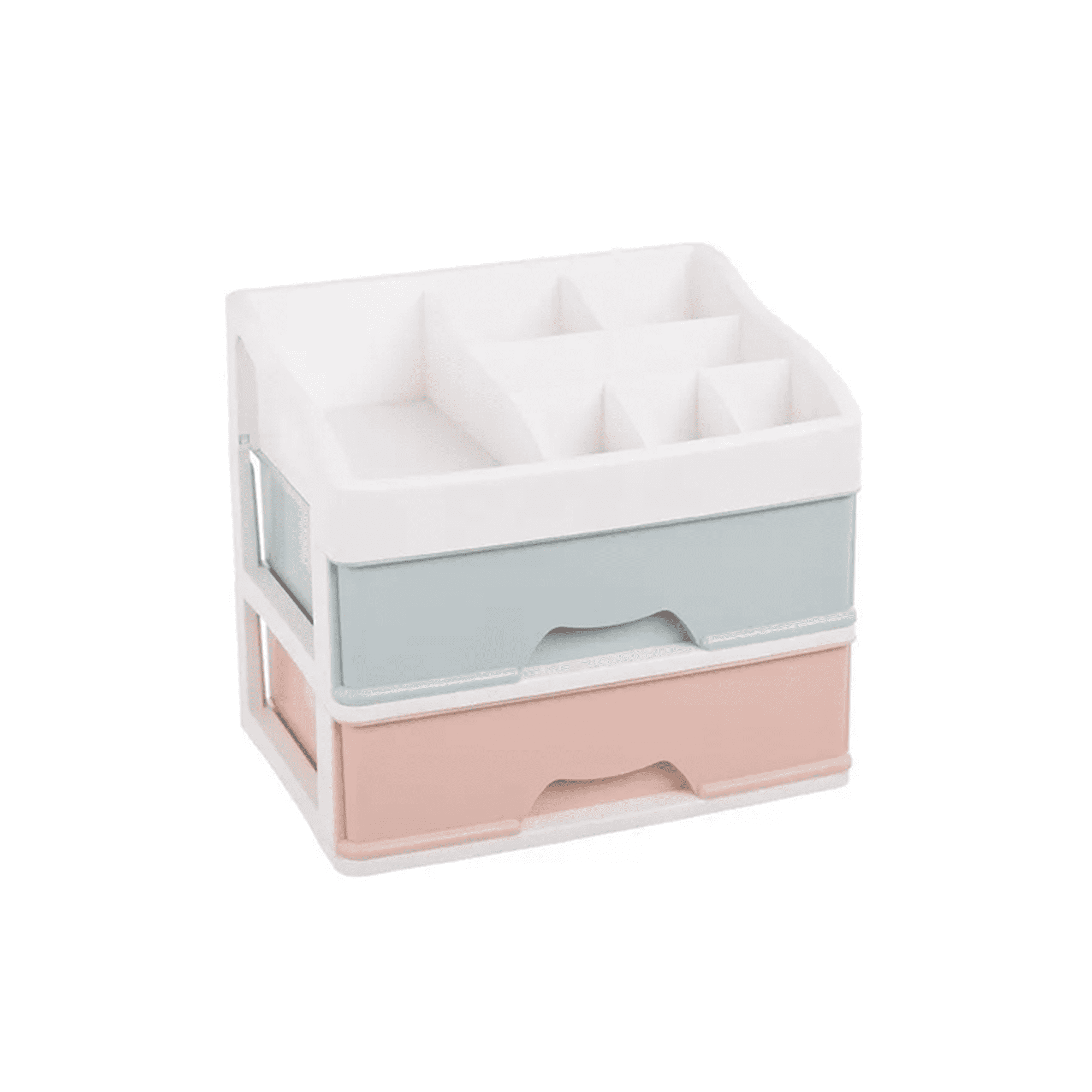 Genérico - Organizador De Cosméticos Con 2 Cajones Para Maquillaje, Color Transparente