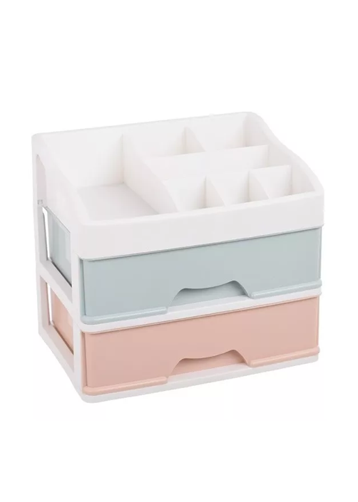 Genérico - Organizador De Cosméticos Con 2 Cajones Para Maquillaje, Color Transparente