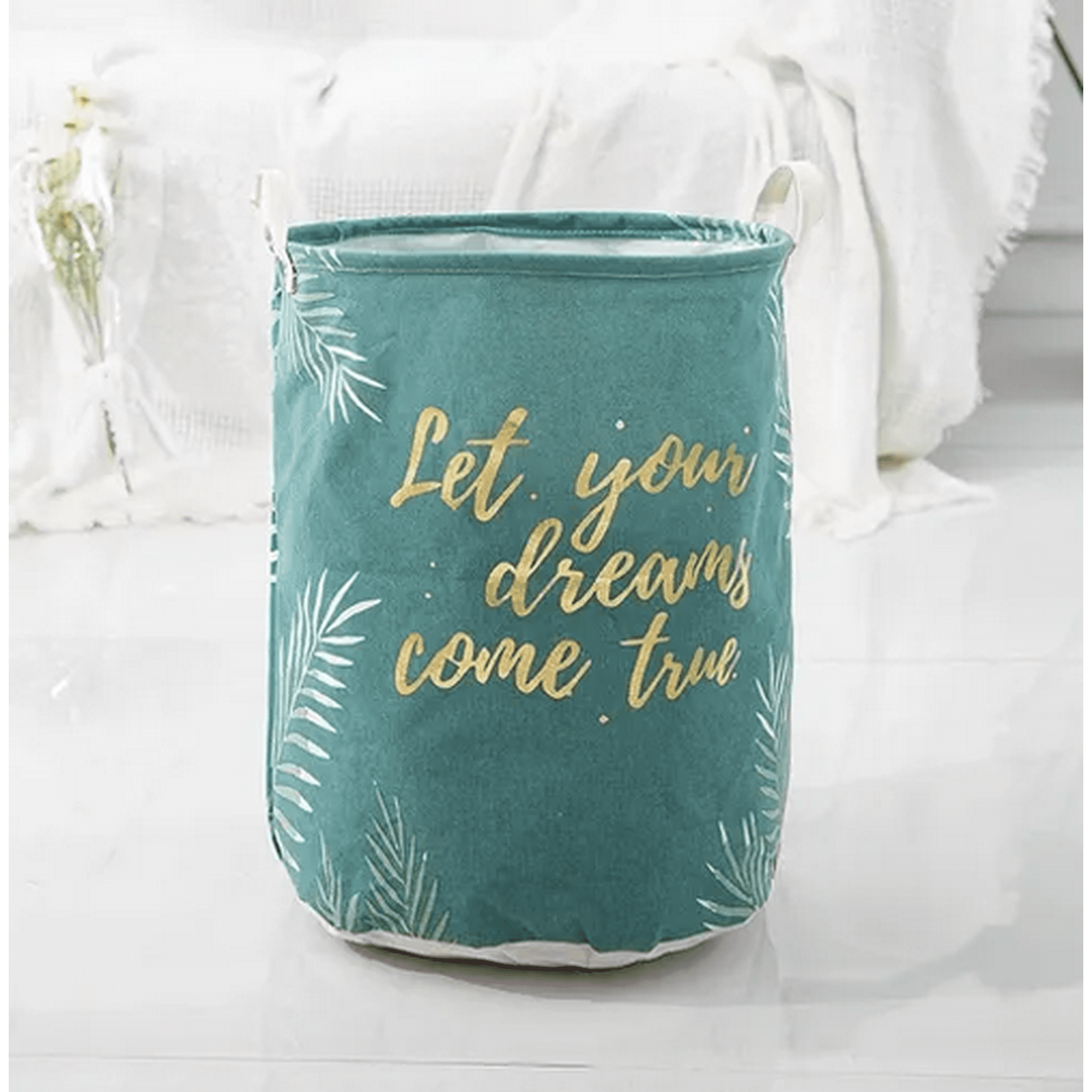 Genérico - Cesto Ropa Sucia Plegable Diseño Hojas 35x45cm